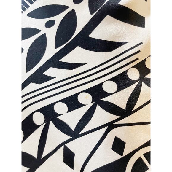 Nina Austin Silk Beaded Abstract Black and White Dress Large - Picture 11 of 16